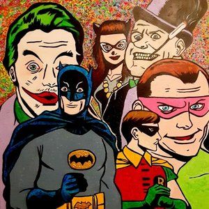 Batman 66 Large 24x30 Original Painting canvas NOT A PRINT 1/1 art DC comics